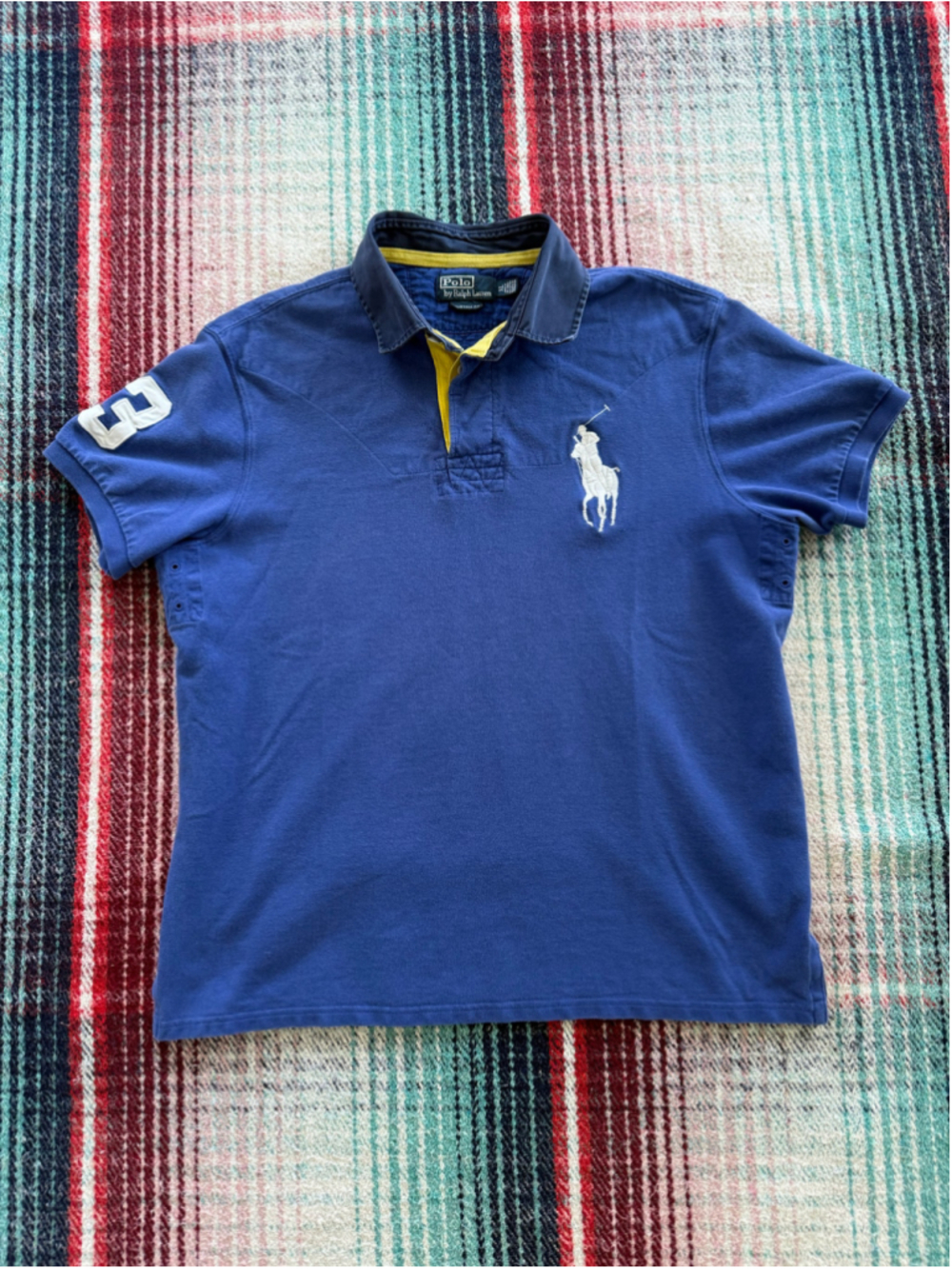 Vintage Polo Ralph Lauren Blue Rugby Polo Shirt XL